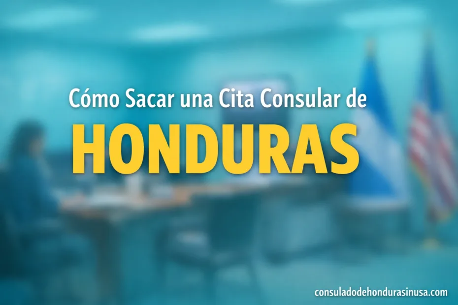 A person filling out a form for a Honduras consular appointment with a laptop in front of them.