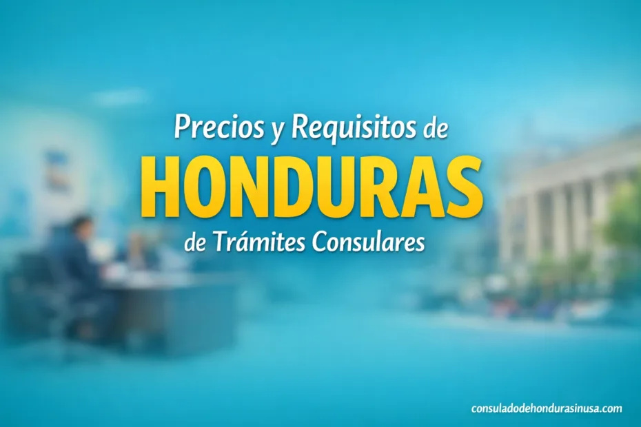 Honduras consular fee poster showing a ship docked at the harbor.