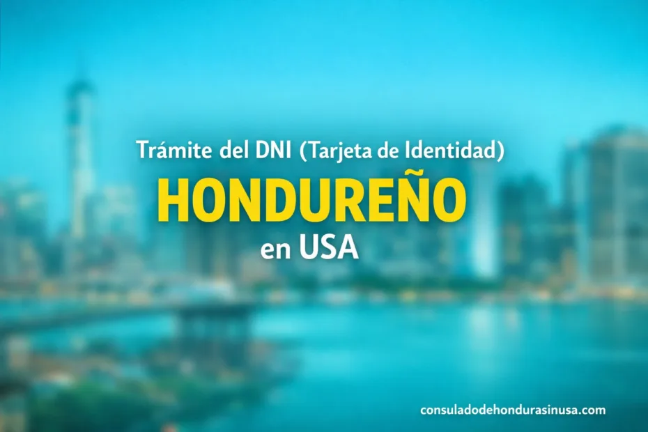 Honduran ID card being handed over during the DNI process in the USA.