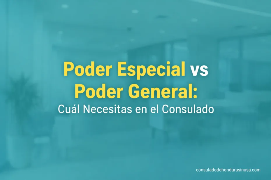 Una comparación visual entre poder especial y poder general para el consulado