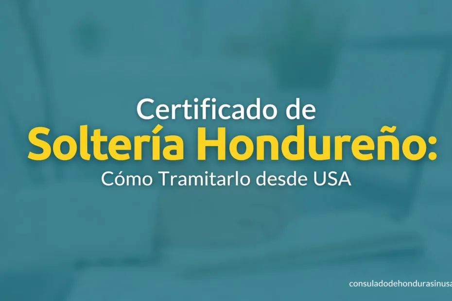 Certificado de Soltería Hondureño: guía sencilla para tramitarlo desde USA.