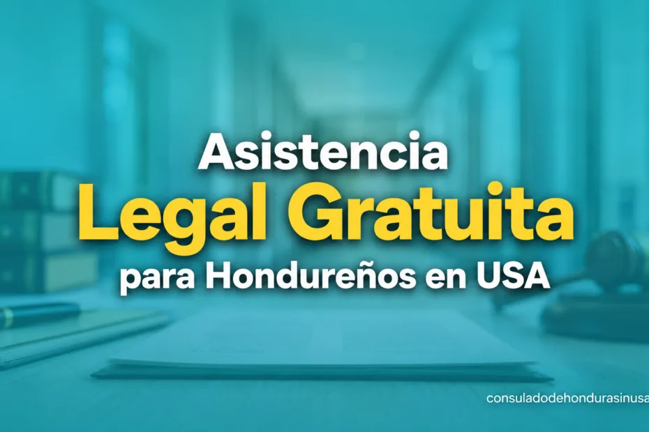 Información sobre asistencia legal gratuita para hondureños en Estados Unidos.