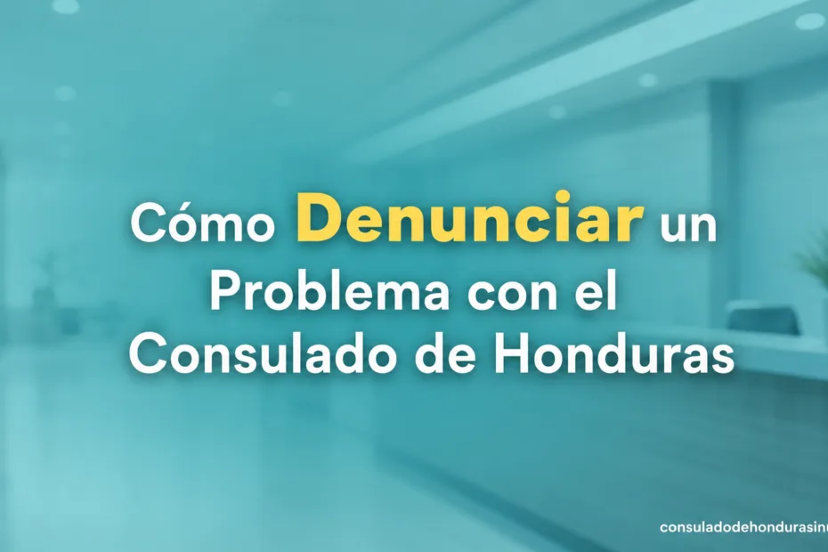 Una persona muestra cómo denunciar un problema con el consulado de Honduras en una guía sencilla.