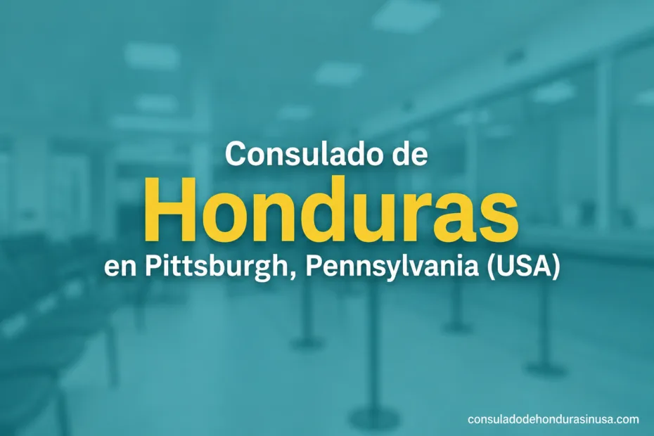 Consulate of Honduras in Pittsburgh, Pennsylvania, showing the building's entrance and signage.